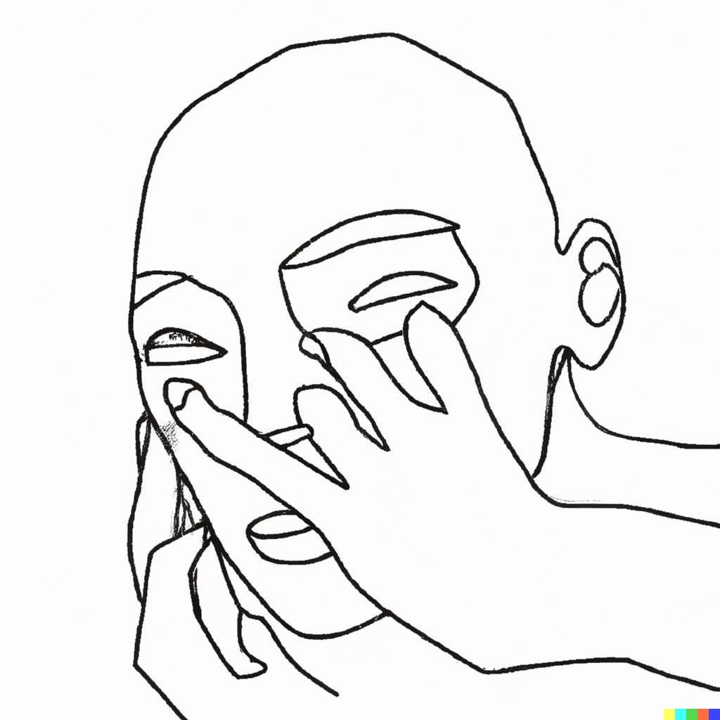 a representation of anxiety, one-line drawing